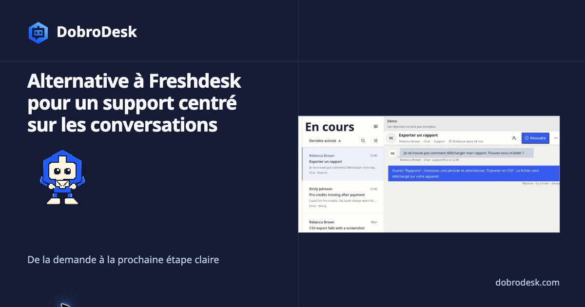 Alternative à Freshdesk pour un support centré sur les conversations
