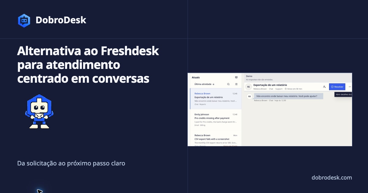 Alternativa ao Freshdesk para atendimento baseado em conversas