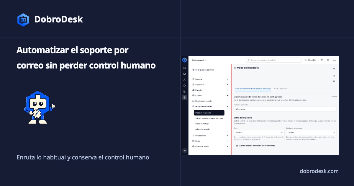 Cómo automatizar el soporte por correo sin perder la responsabilidad humana
