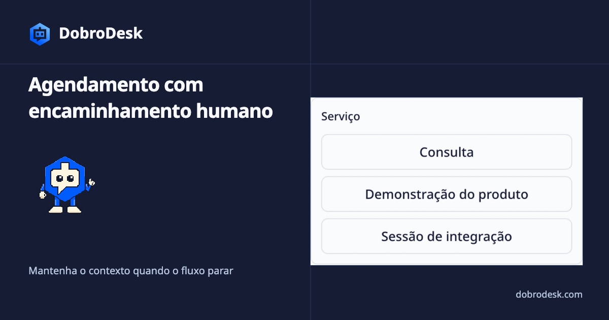 Como criar agendamento com encaminhamento humano