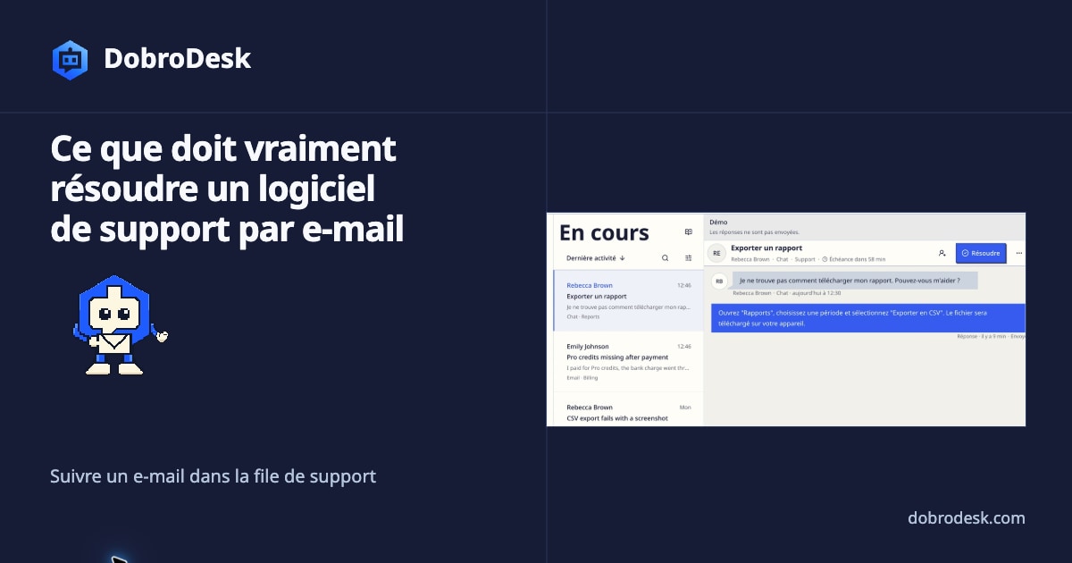 Un logiciel de support par e-mail doit améliorer le traitement des demandes