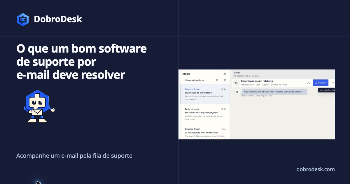 Um bom software de atendimento por e-mail deve resolver a fila, não o e-mail