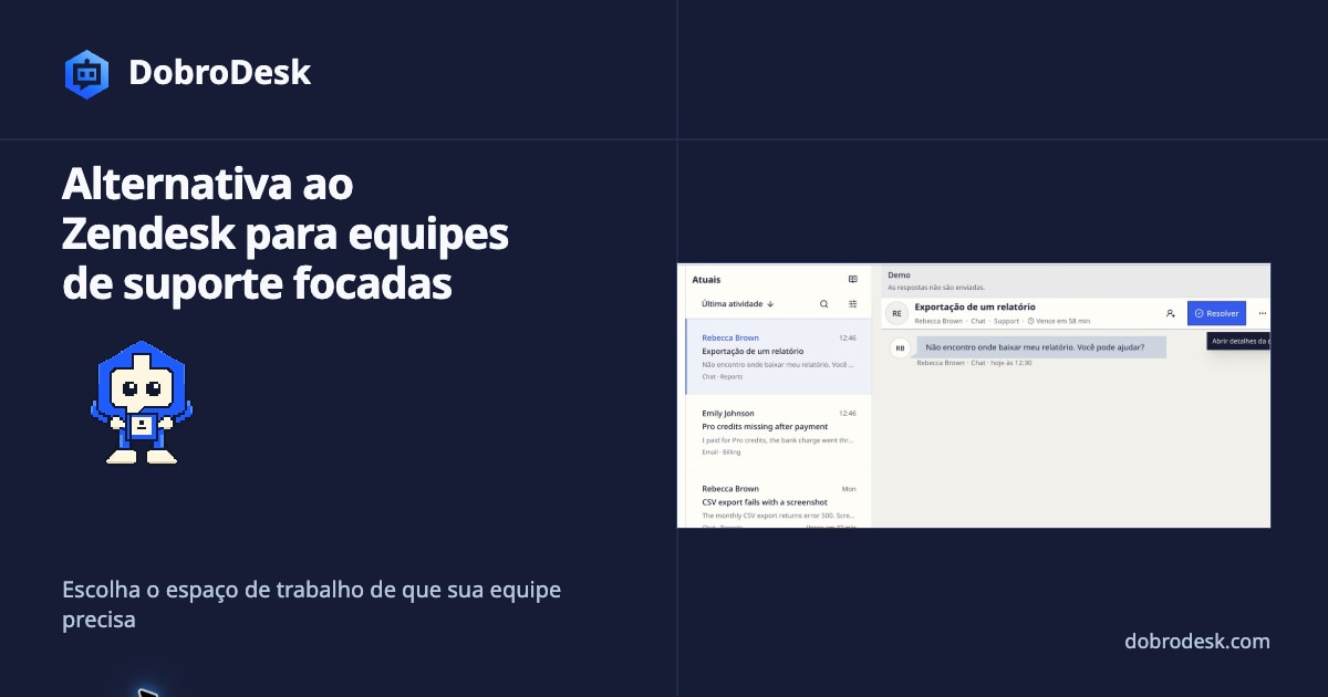 Alternativa ao Zendesk para equipes de atendimento focadas