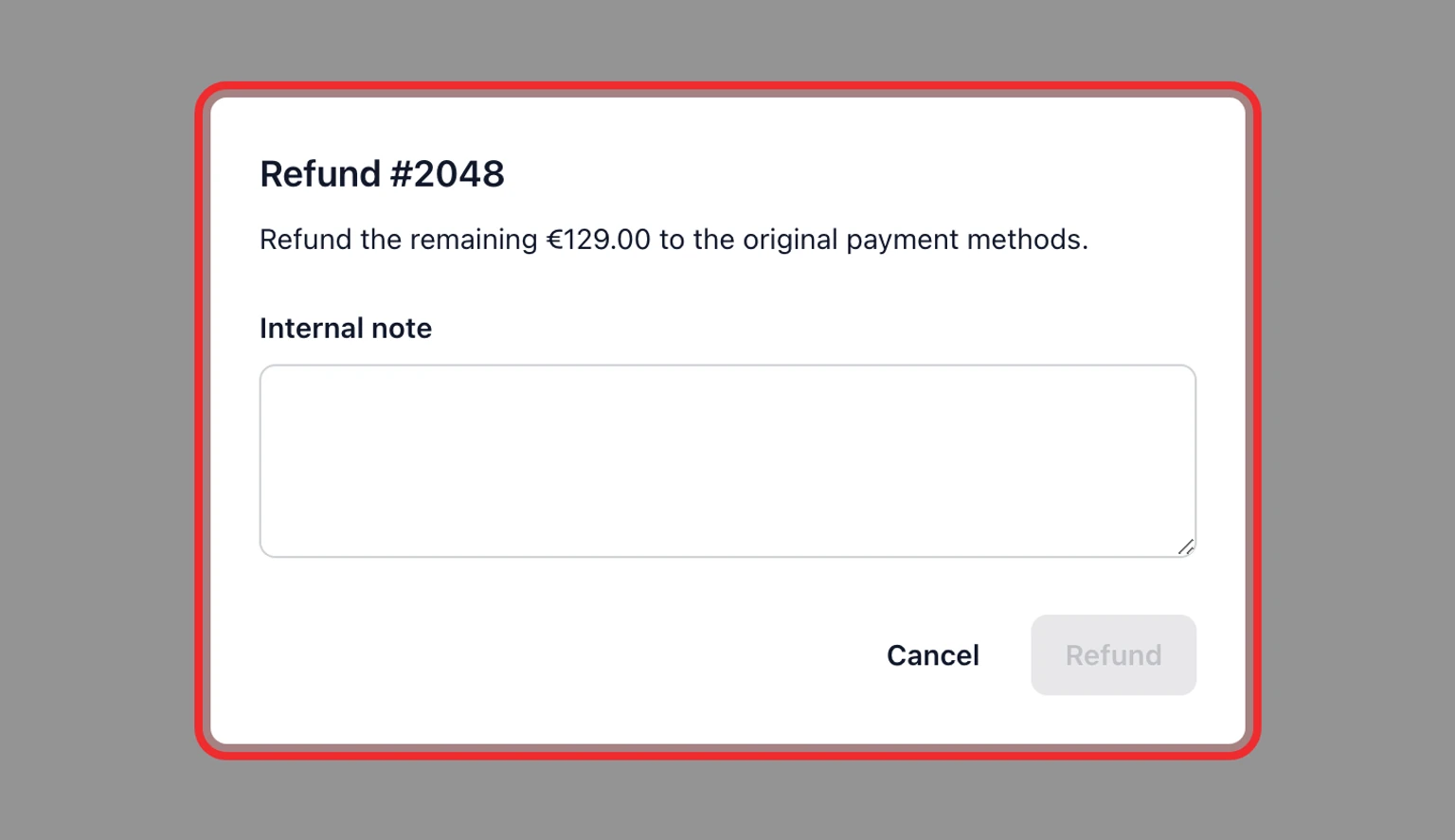 Connect Shopify customer data: Refund or cancel an order