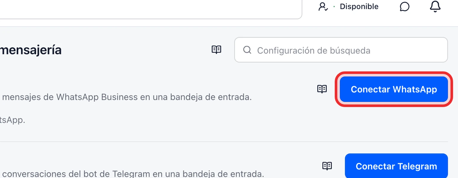 Conecta las integraciones de DobroDesk e importa datos: Conecta un canal de mensajes de clientes