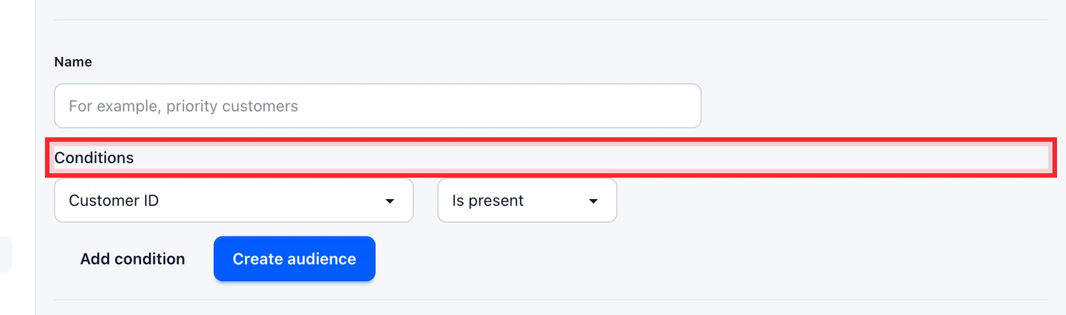 Create customer audiences: Create an audience, 1. Open Settings > Data > Audiences.