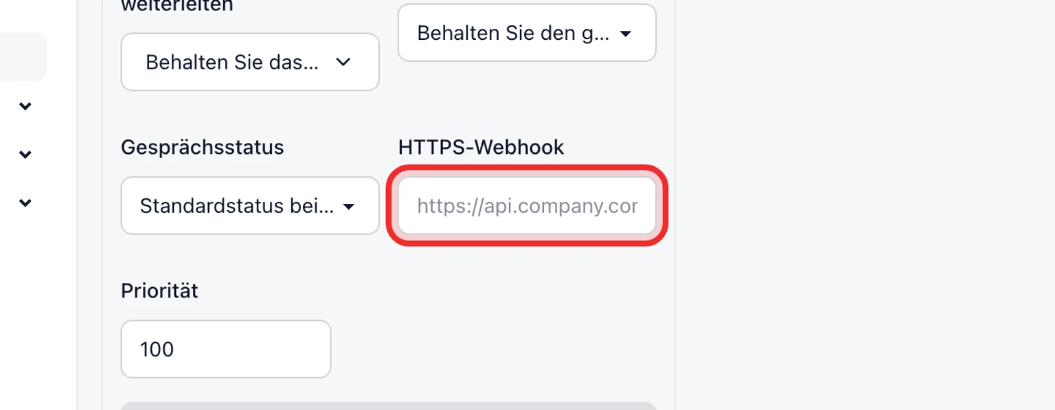 Automatisierungsregeln für eingehende Anfragen erstellen: Signierten Webhook verbinden, 1. Fügen Sie der Regel einen öffentlichen HTTPS-Endpunkt hinzu und speichern Sie sie.