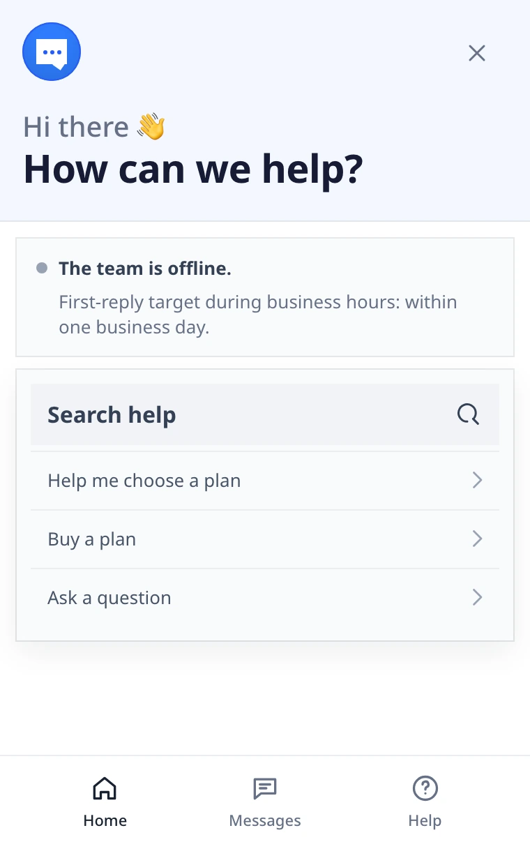 DobroDesk website chat with team availability and a message field.