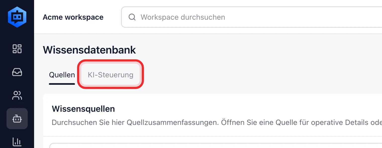 KI-Entwürfe auf freigegebenes Wissen stützen: Wissensquelle erstellen, 4. Speichern Sie die Quelle als privaten Entwurf. Prüfen Sie Zielgruppe sowie Marken- oder Posteingangsbereich vor der Freigabe.