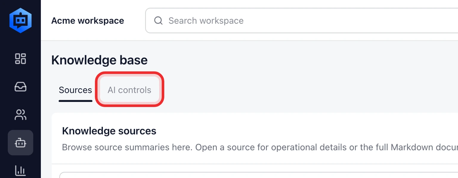 Configure AI replies for the website widget: Prepare approved answers first, 4. Choose the language and enable AI replies for the widget. Limit the source to a Help Center section or Inbox only when that narrower context is needed.