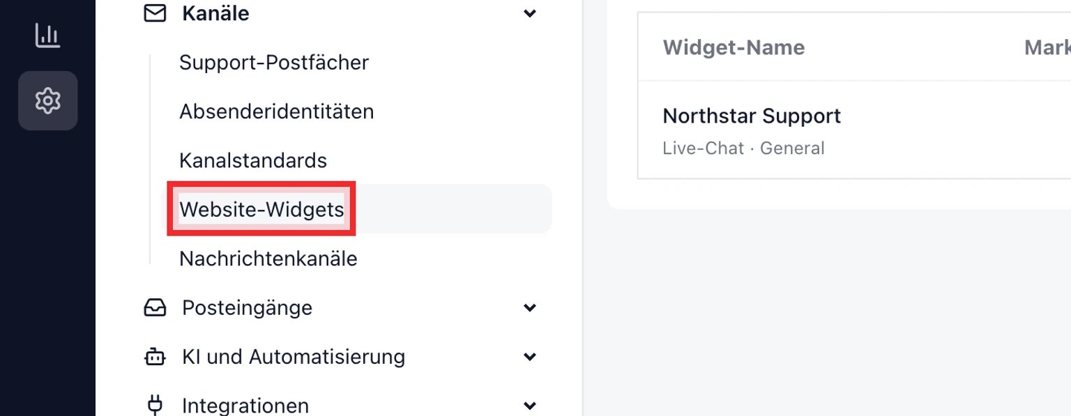 DobroDesk-Integrationen verbinden und Daten importieren: Website-Widget installieren und starten