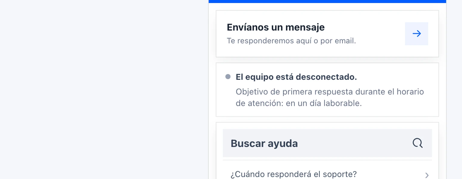 Nombre y disponibilidad del widget: Revisa la información del widget, 2. Lee el mensaje de disponibilidad y tiempo de respuesta como si fueras cliente. Debe establecer una expectativa sincera basada en el horario y la cobertura del equipo.