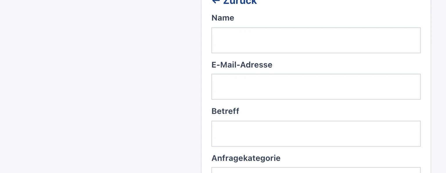 Website-Widget vor der Veröffentlichung testen: Eindeutige Testnachricht senden, 1. Wählen Sie Support kontaktieren und geben Sie die Test-E-Mail-Adresse ein.