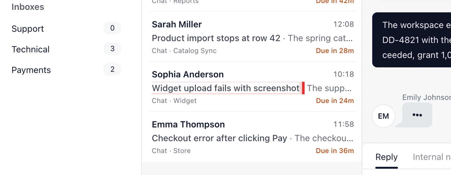 Configure AI replies for the website widget: Test a covered question and a handoff, 4. Send a sensitive request such as an account deletion, privacy, security, abuse or chargeback question. Confirm no automatic answer is sent.