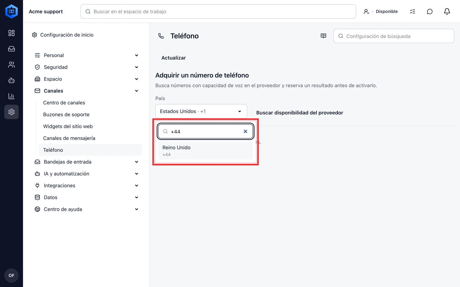 Gestionar la asignación y liberación de números: Encontrar y activar un número