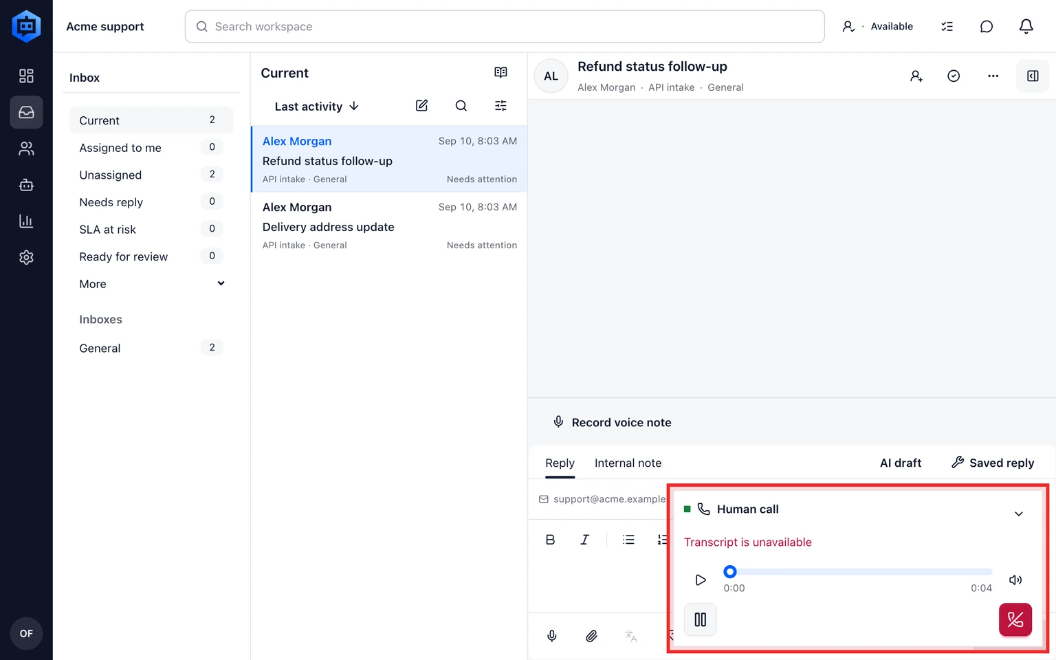 Manage phone number routing and release: Review recording access and retention
