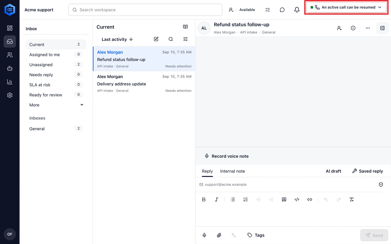 Manage phone number routing and release: Recover a browser call safely