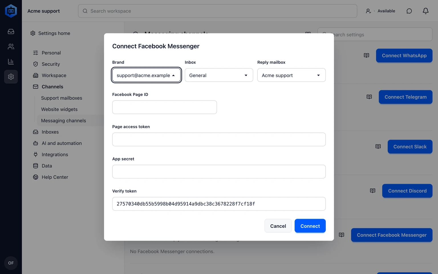 Manage private Facebook and Instagram conversations: Reply in the private thread