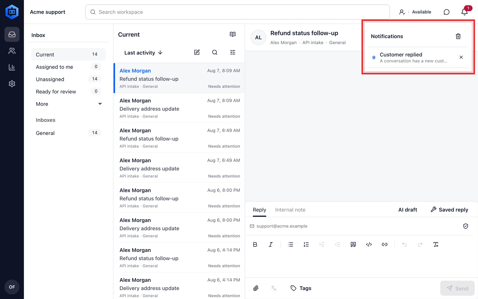 Manage teammate notifications: Keep the bell menu focused