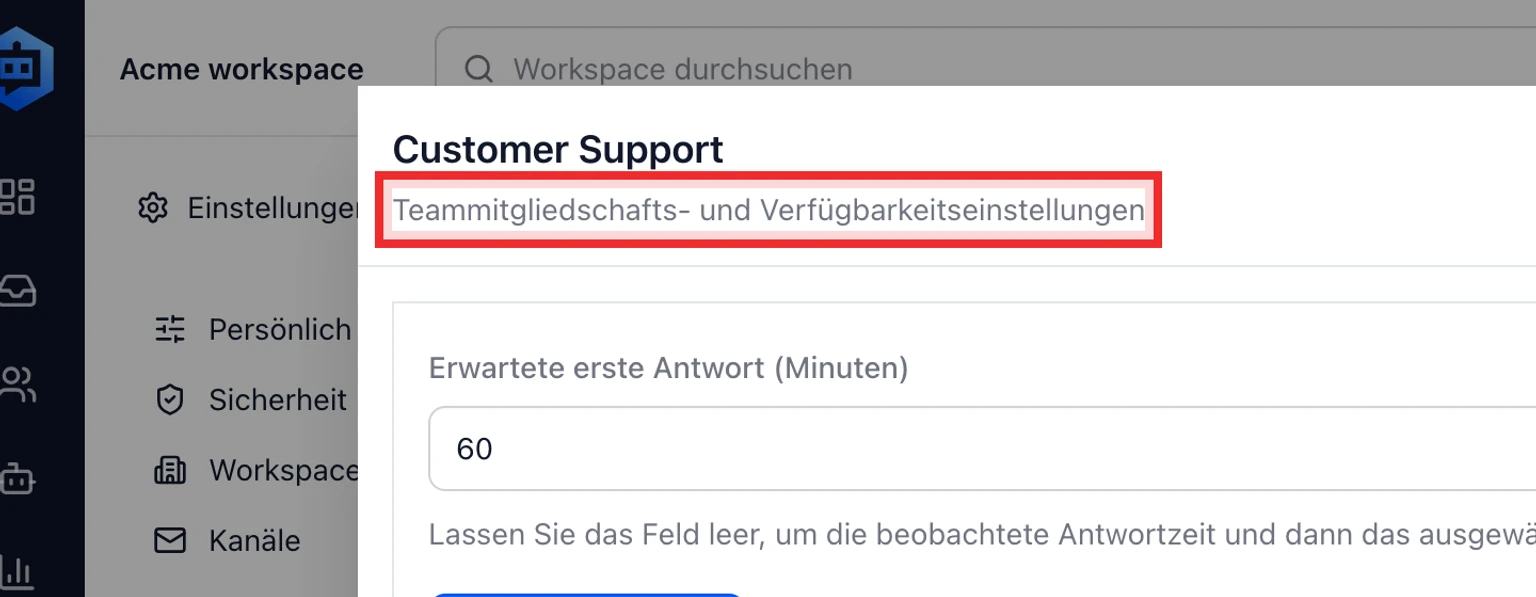 Team-Verfügbarkeit und Arbeitslast festlegen: Grenzen für Teammitglieder festlegen, 1. Öffnen Sie Verwaltung > Posteingänge > Posteingänge und Teams.