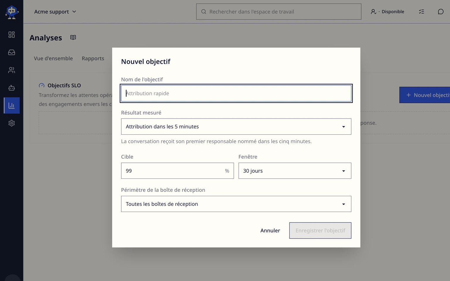 Mesurer le CSAT et la performance de l'équipe: Définir un objectif SLO interne