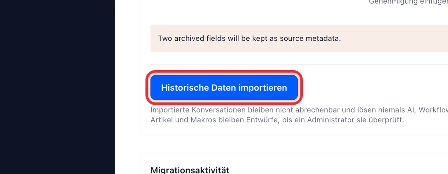 Von Crisp zu DobroDesk wechseln: Daten testen und übernehmen, 5. Starten Sie die abschließende Synchronisierung unmittelbar bevor Sie neue Kundenkanäle zu DobroDesk umstellen.