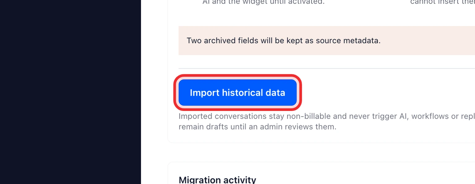 Migrate from Crisp: Test then move your data, 5. Run the final sync immediately before moving new customer channels to DobroDesk.