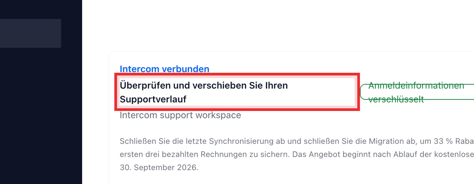 Von Intercom migrieren: Intercom verbinden und analysieren, 5. Prüfen Sie erkannte Teams, Attribute, Statuswerte und Warnungen.
