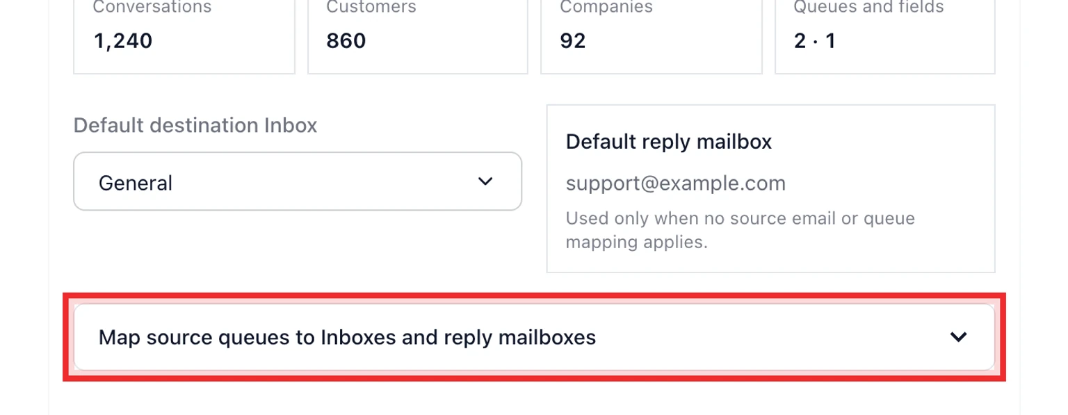 Migrate from Intercom: Test then move your data, 1. Map Intercom teams to DobroDesk Inboxes.