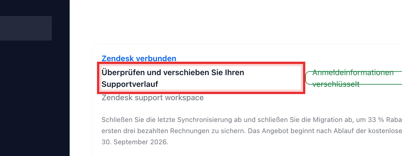 Von Zendesk migrieren: Zendesk verbinden und analysieren, 5. Prüfen Sie erkannte Gruppen, benutzerdefinierte Felder, Statuswerte und Warnungen.