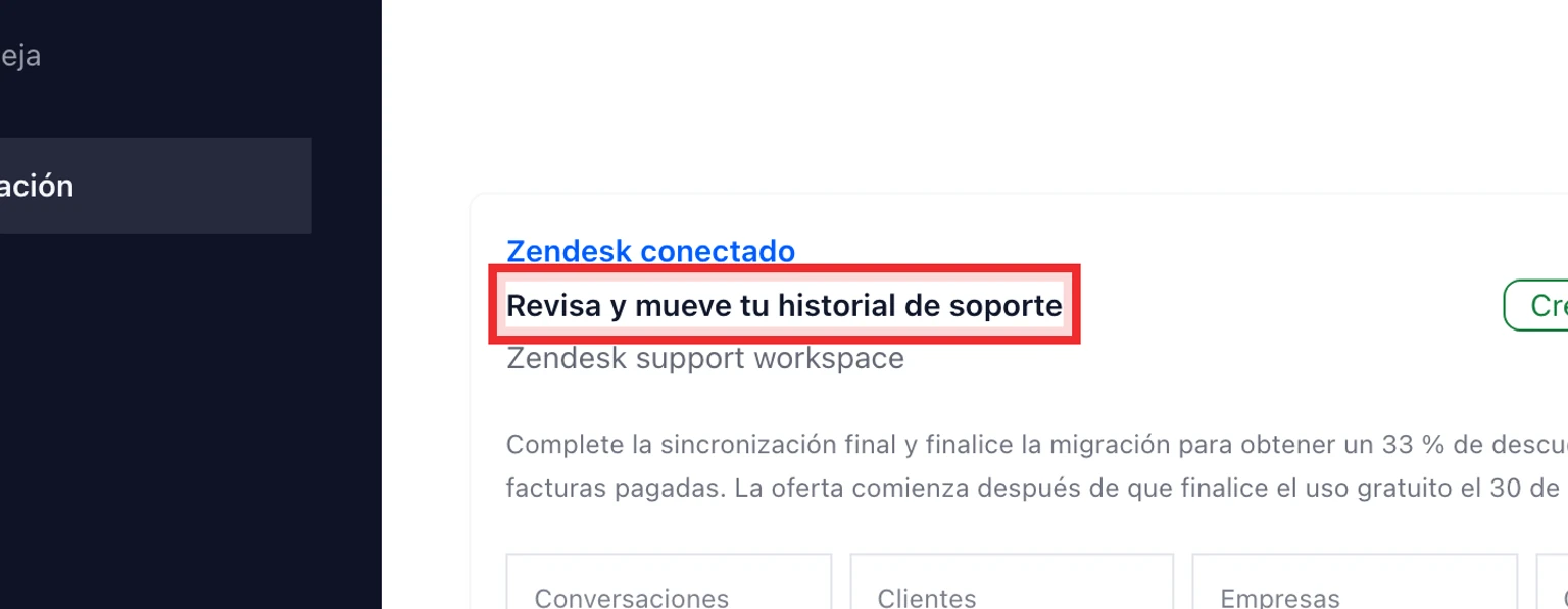 Migra desde Zendesk: Conecta y analiza Zendesk, 5. Revisa los grupos, campos personalizados, estados y avisos detectados.