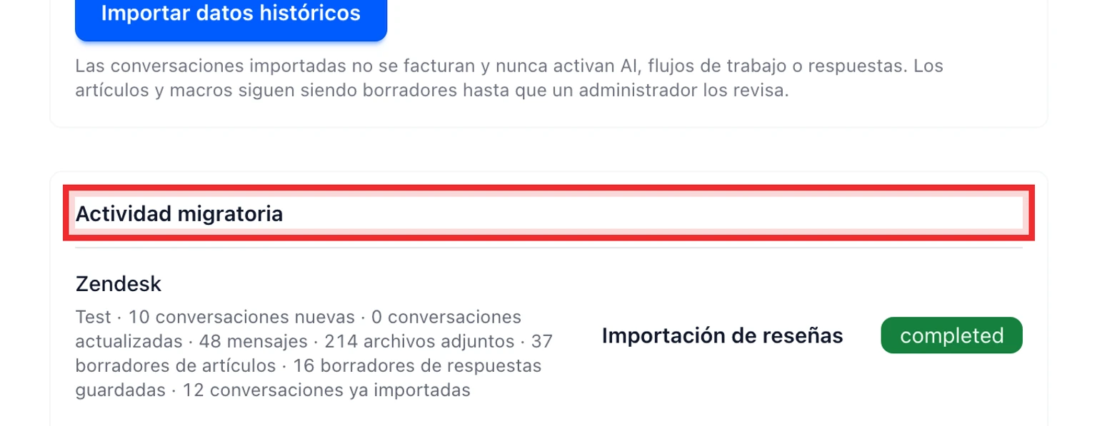 Migra desde Zendesk: Haz una prueba y después traslada los datos, 4. Comprueba clientes, organizaciones, orden de los mensajes, notas privadas y archivos adjuntos.
