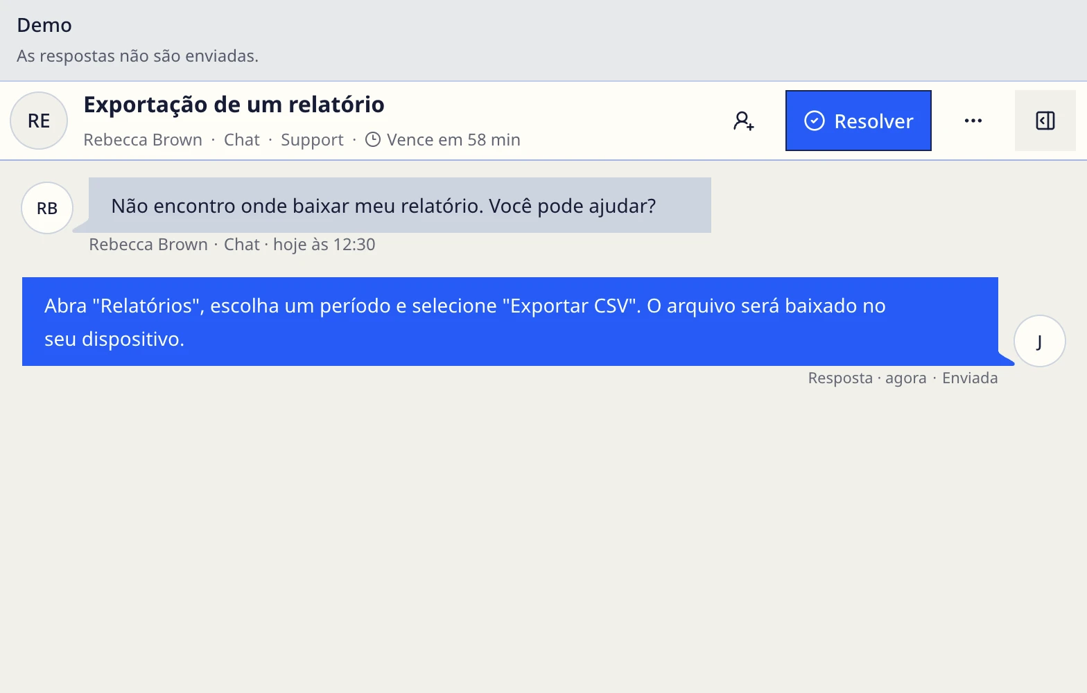 Conversa do DobroDesk com evidências da revisão de IA e uma etapa de aprovação humana