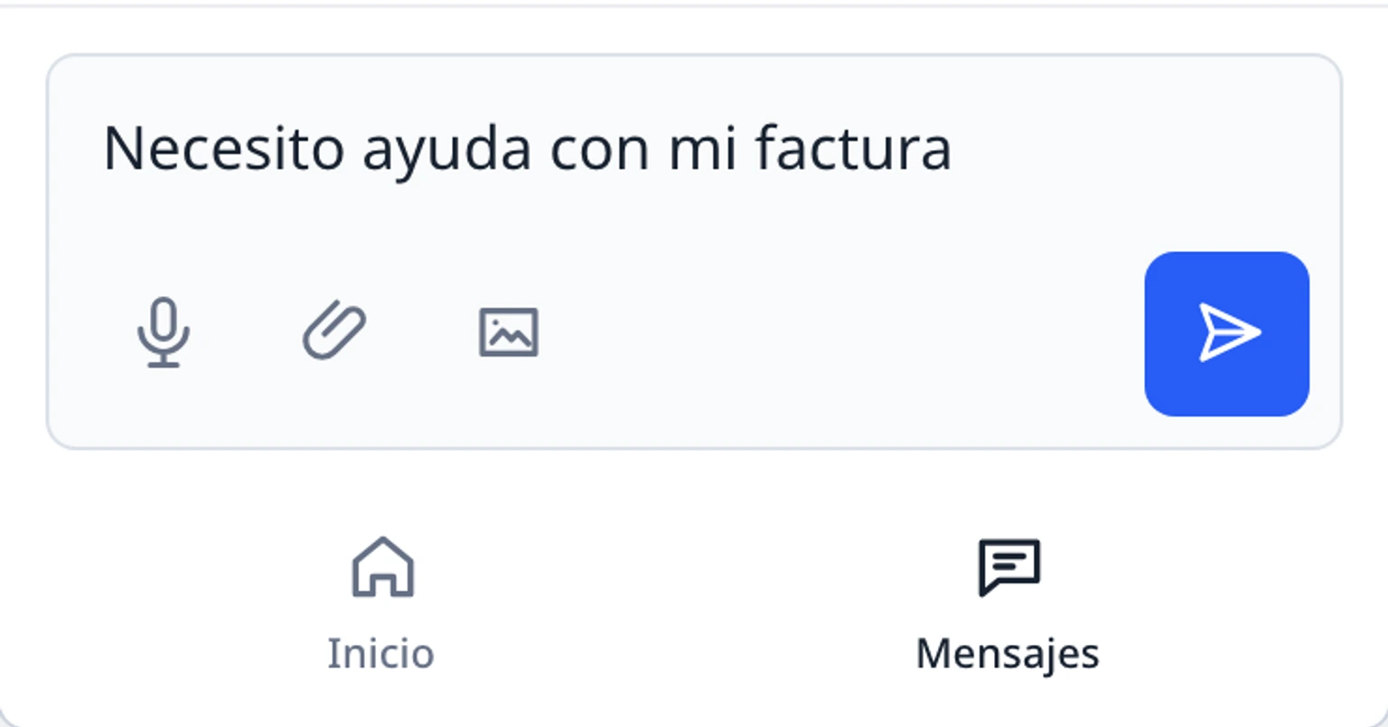 Usa el micrófono en el widget del sitio web: Envía solo después de revisar el borrador, 1. Edita el texto insertado como cualquier otro mensaje y comprueba el contexto del destinatario y los archivos adjuntos.