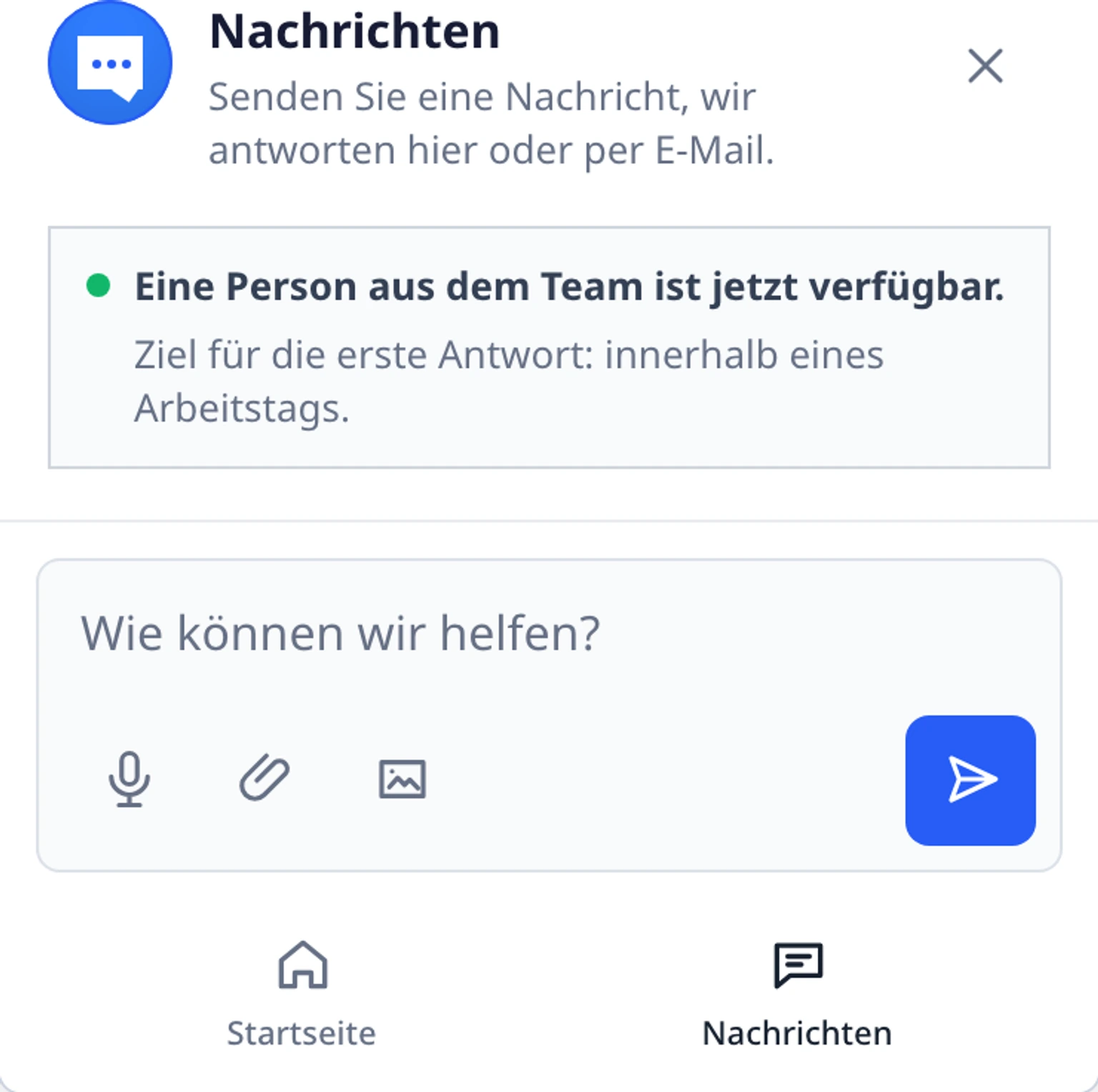 Das Mikrofon im Website-Widget verwenden: Aufnahme starten und stoppen