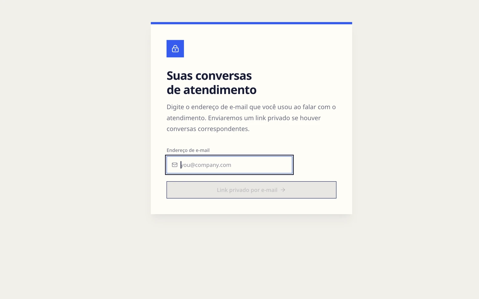 Ver e responder a conversas de suporte: Solicitar um link privado, 1. Abra a Central de ajuda da empresa e selecione Ver conversas.