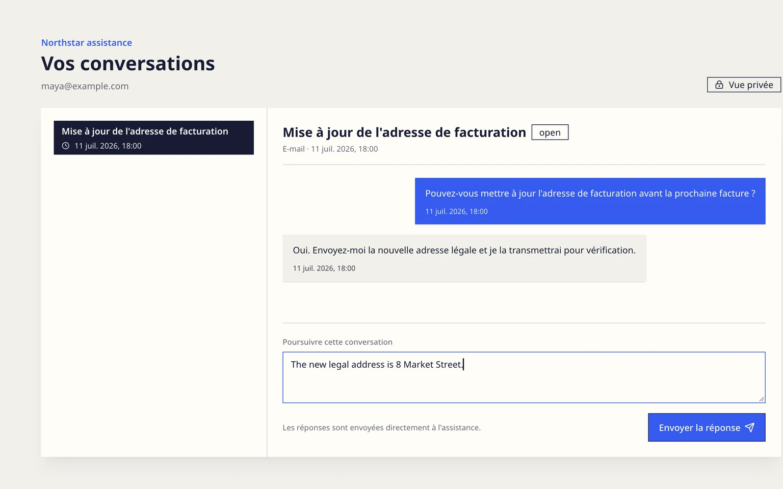 Travailler dans la boîte de réception de support DobroDesk: Répondre avec la bonne visibilité